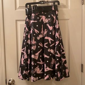 PUG pin up girl skirt with belt.